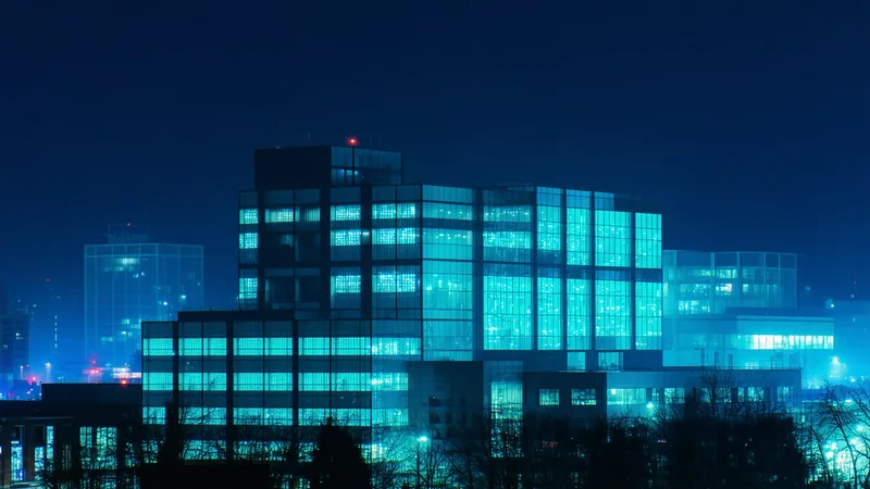 Boston skyline and biotech research facility abstract